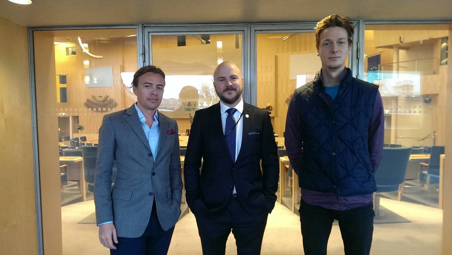 Joakim och Christian i Riksdagen